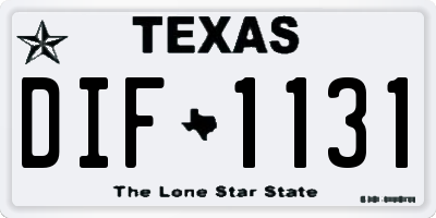 TX license plate DIF1131