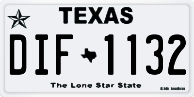 TX license plate DIF1132