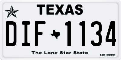 TX license plate DIF1134