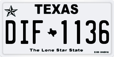 TX license plate DIF1136
