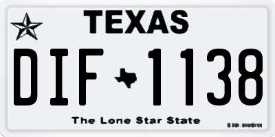TX license plate DIF1138