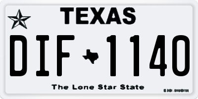 TX license plate DIF1140