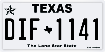 TX license plate DIF1141