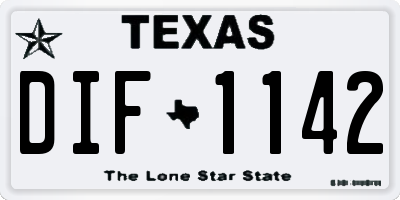 TX license plate DIF1142