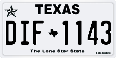 TX license plate DIF1143