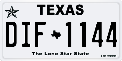 TX license plate DIF1144