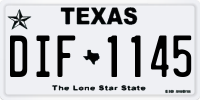 TX license plate DIF1145