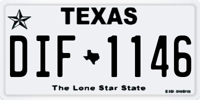 TX license plate DIF1146