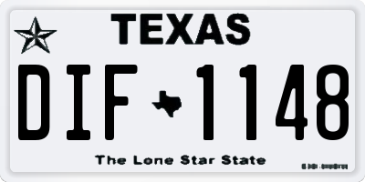 TX license plate DIF1148