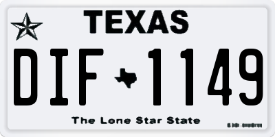 TX license plate DIF1149