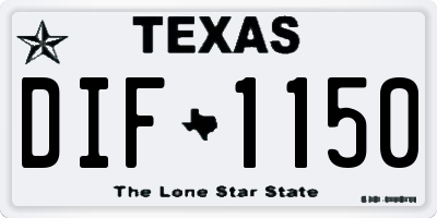 TX license plate DIF1150