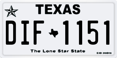 TX license plate DIF1151