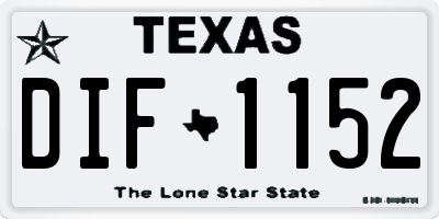 TX license plate DIF1152