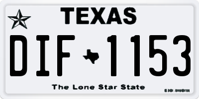 TX license plate DIF1153