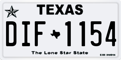 TX license plate DIF1154
