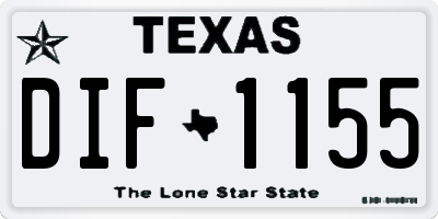 TX license plate DIF1155