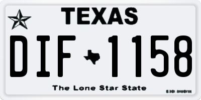 TX license plate DIF1158