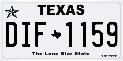 TX license plate DIF1159