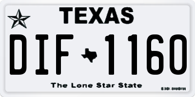 TX license plate DIF1160