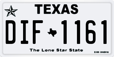TX license plate DIF1161