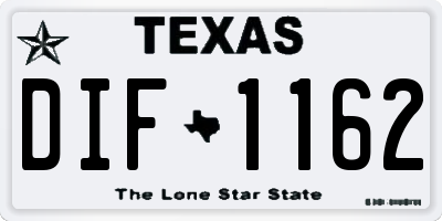 TX license plate DIF1162