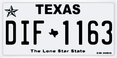 TX license plate DIF1163