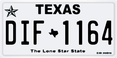 TX license plate DIF1164