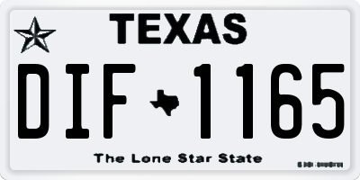TX license plate DIF1165