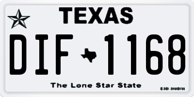 TX license plate DIF1168