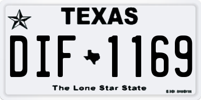 TX license plate DIF1169