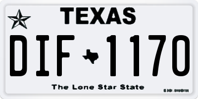 TX license plate DIF1170