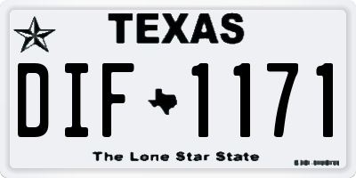 TX license plate DIF1171