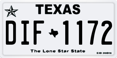 TX license plate DIF1172