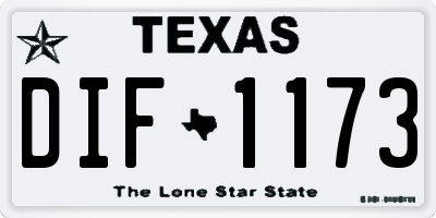 TX license plate DIF1173