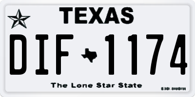 TX license plate DIF1174