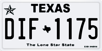 TX license plate DIF1175