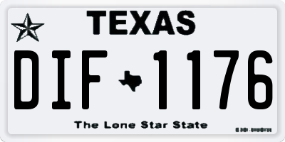 TX license plate DIF1176