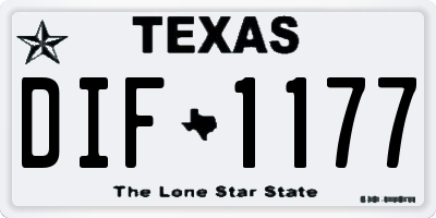 TX license plate DIF1177