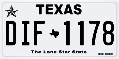 TX license plate DIF1178