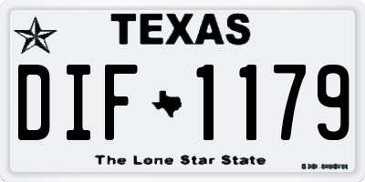 TX license plate DIF1179