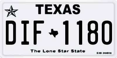TX license plate DIF1180