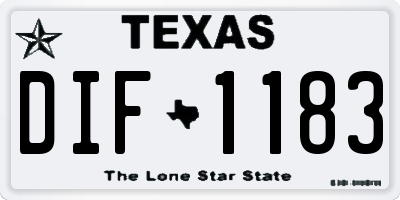 TX license plate DIF1183