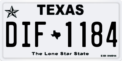 TX license plate DIF1184