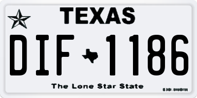 TX license plate DIF1186