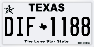 TX license plate DIF1188