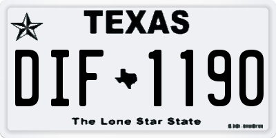 TX license plate DIF1190