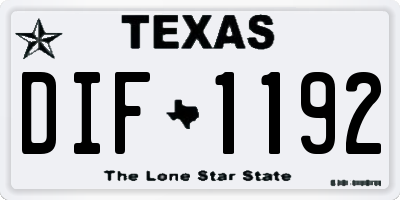 TX license plate DIF1192