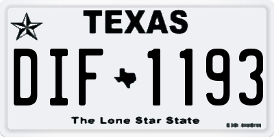 TX license plate DIF1193