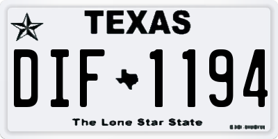 TX license plate DIF1194