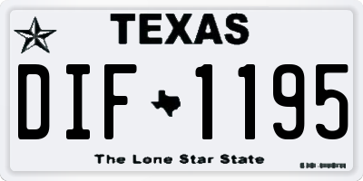 TX license plate DIF1195